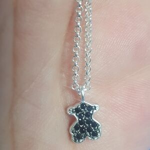 (SOLD)Tous Silver Motif Necklace with Spinel